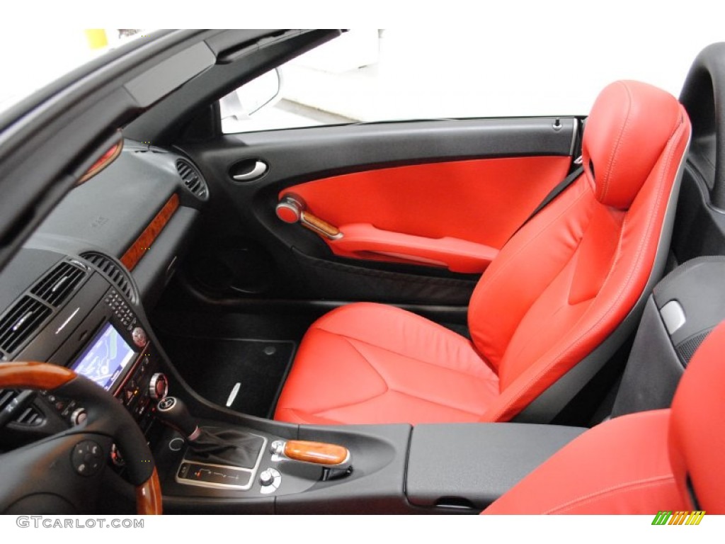 Red Interior 2010 Mercedes-Benz SLK 350 Roadster Photo #70844952