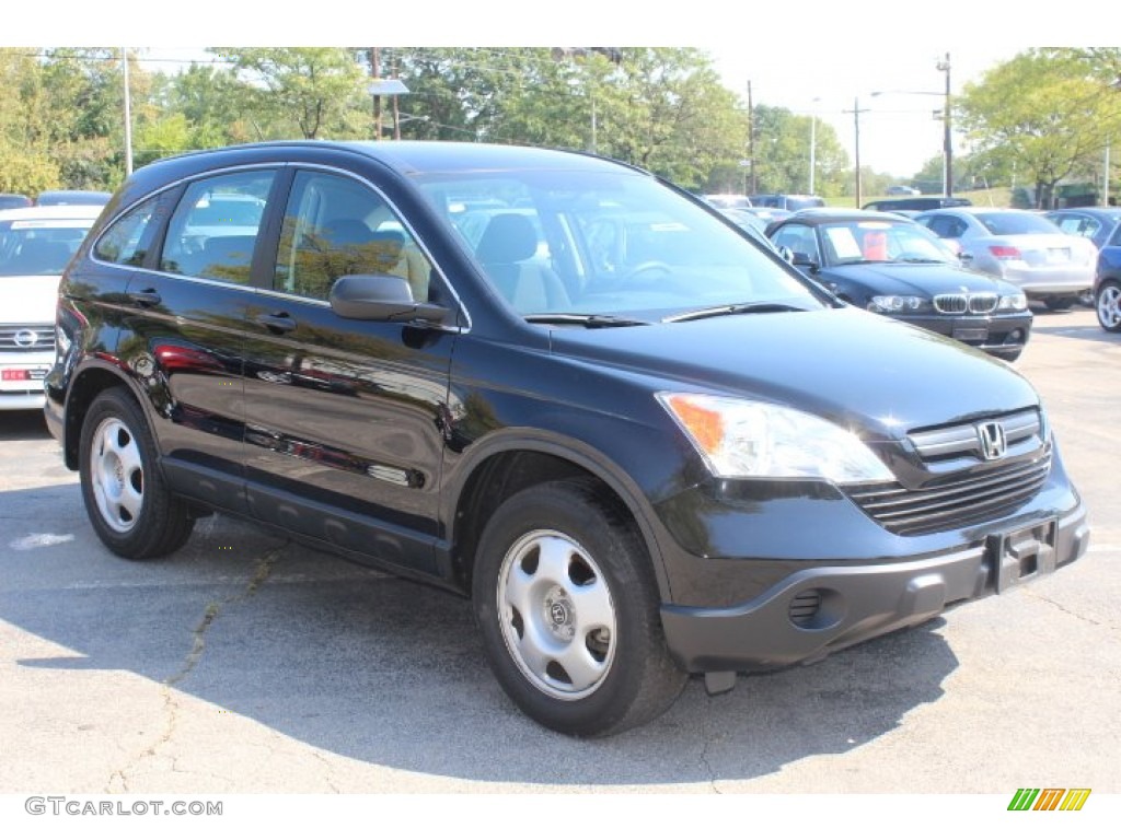 2009 CR-V LX 4WD - Crystal Black Pearl / Gray photo #3