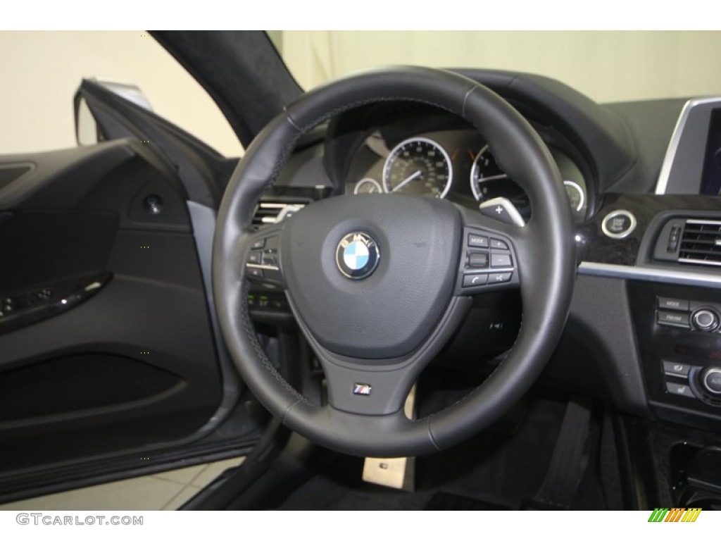 2012 BMW 6 Series 650i Coupe Black Nappa Leather Steering Wheel Photo #70847754