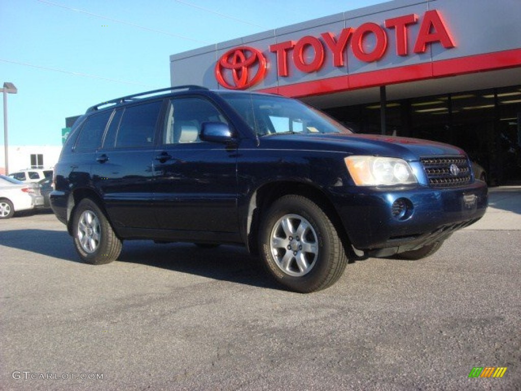 2003 Highlander V6 - Indigo Ink Pearl / Ivory photo #1