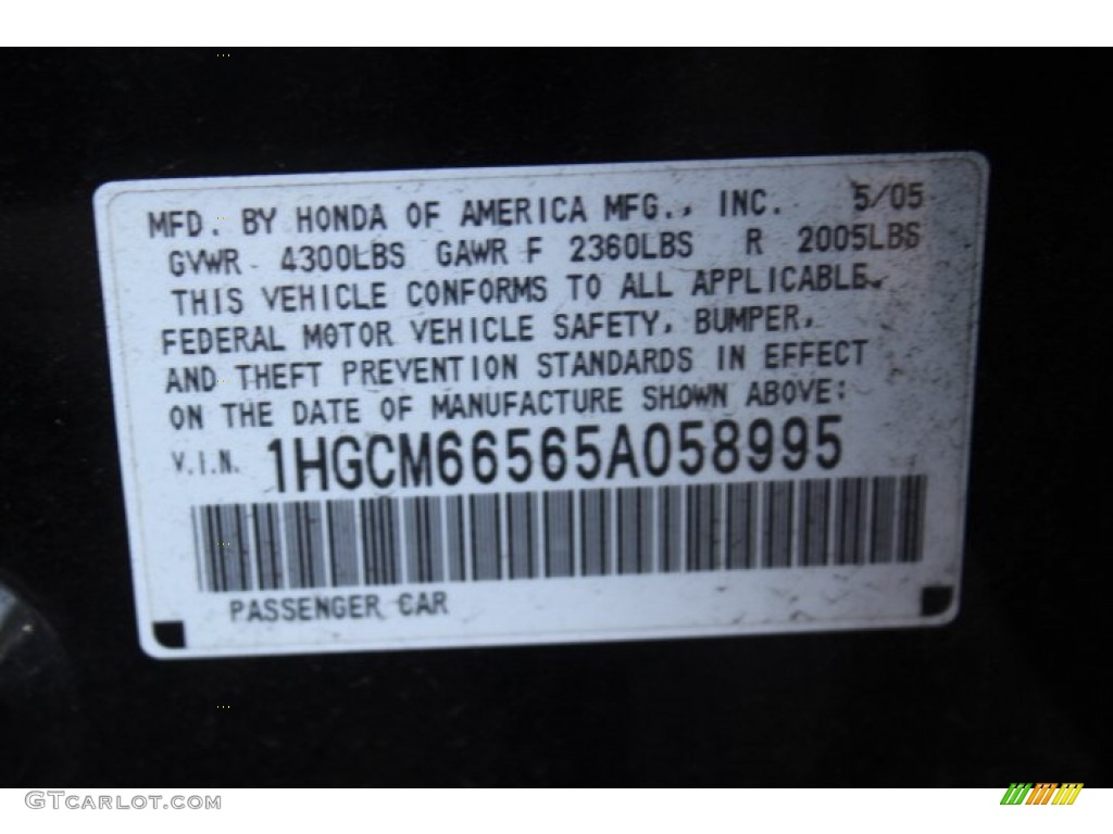 2005 Accord EX-L V6 Sedan - Nighthawk Black Pearl / Ivory photo #26
