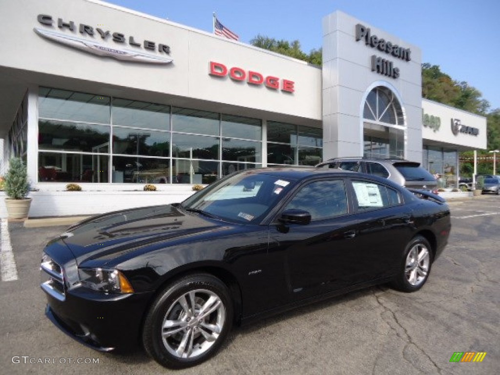 2013 Charger R/T AWD - Pitch Black / Black photo #1