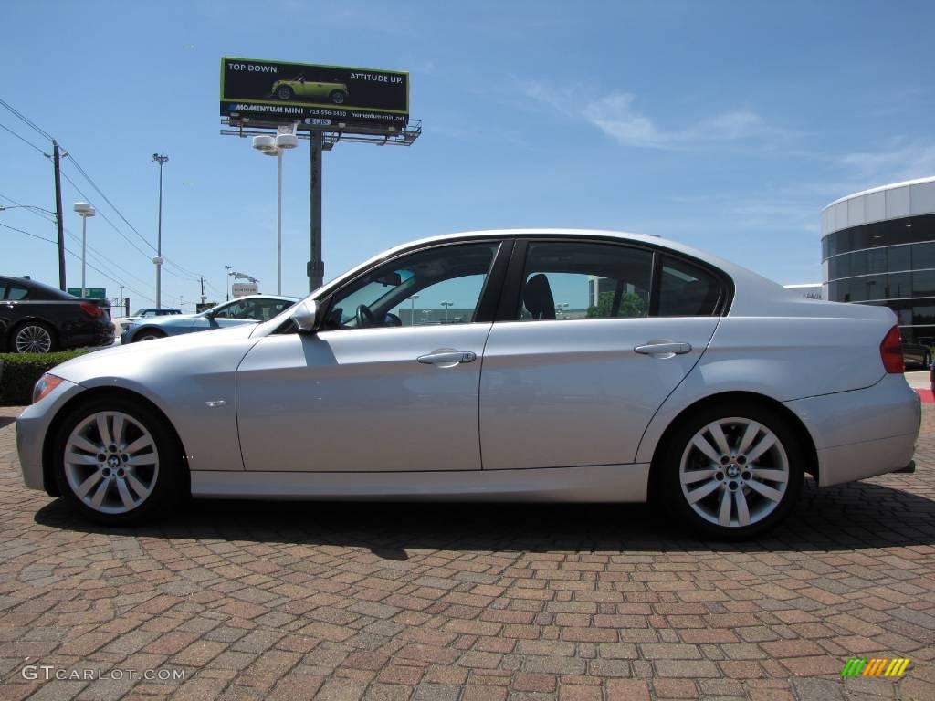 2007 3 Series 328i Sedan - Titanium Silver Metallic / Black photo #2