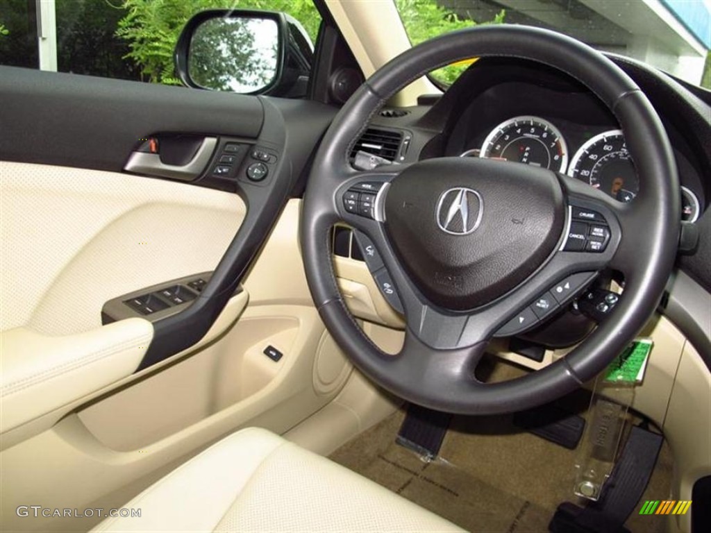 2010 Acura TSX Sedan Parchment Steering Wheel Photo #70858782