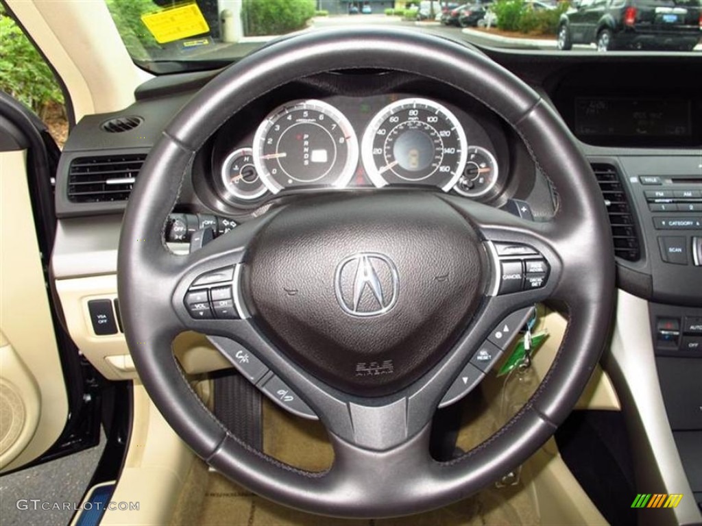 2010 Acura TSX Sedan Parchment Steering Wheel Photo #70858846
