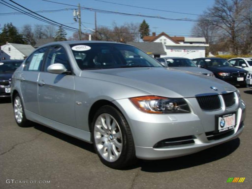 2007 3 Series 335xi Sedan - Titanium Silver Metallic / Black photo #2