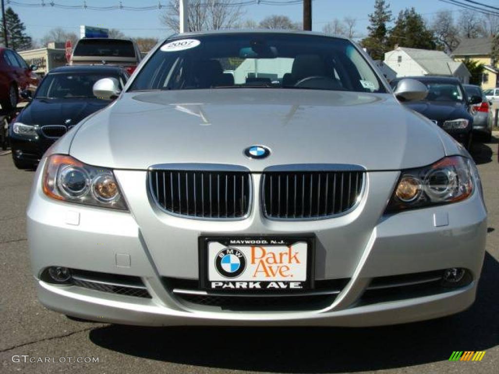 2007 3 Series 335xi Sedan - Titanium Silver Metallic / Black photo #3