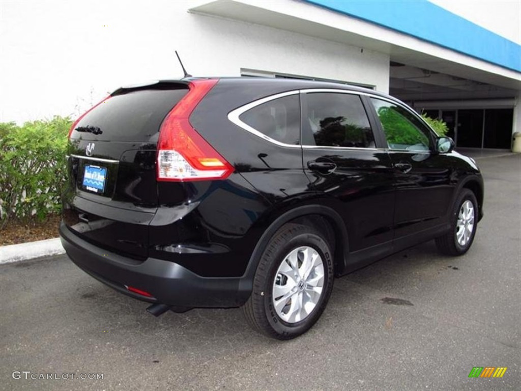 2012 CR-V EX - Crystal Black Pearl / Black photo #3