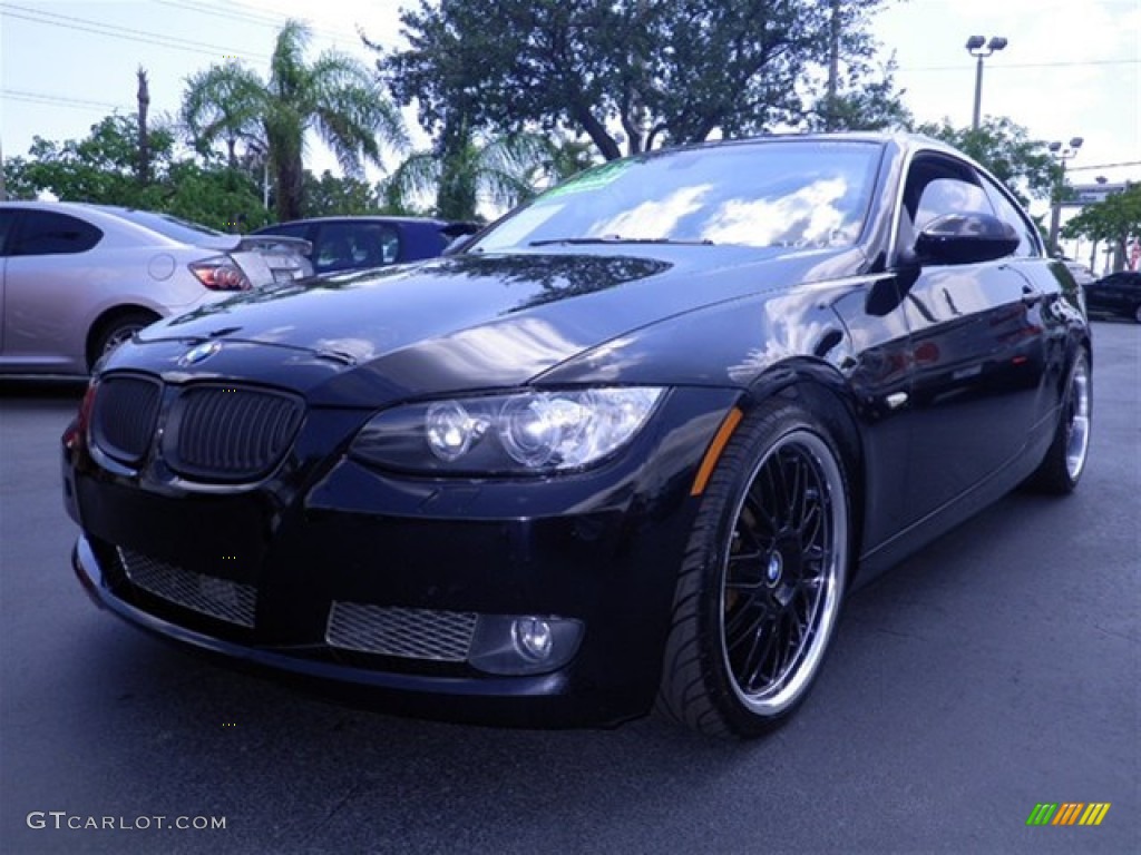 2008 3 Series 335i Coupe - Jet Black / Black photo #9