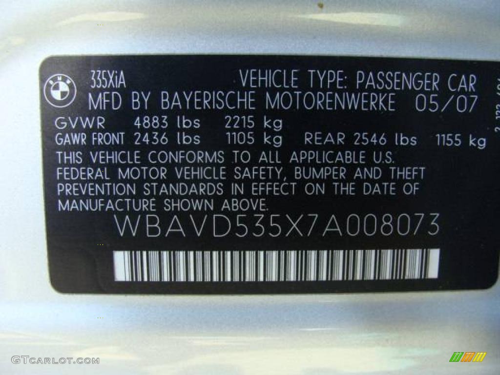 2007 3 Series 335xi Sedan - Titanium Silver Metallic / Black photo #26