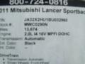 2011 Tarmac Black Pearl Mitsubishi Lancer Sportback ES  photo #28