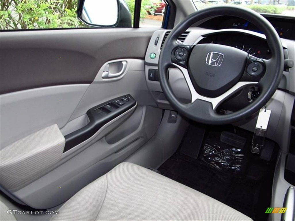 2012 Civic LX Sedan - Dyno Blue Pearl / Gray photo #5