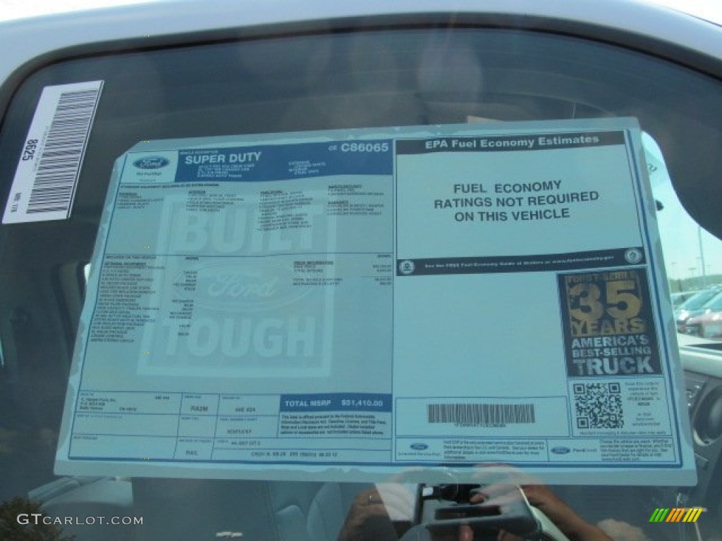 2012 Ford F550 Super Duty XL Crew Cab 4x4 Chassis Window Sticker Photo #70867327