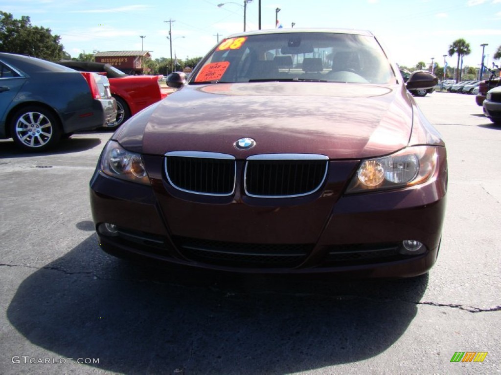 2008 3 Series 328i Sedan - Barbera Red Metallic / Beige photo #3