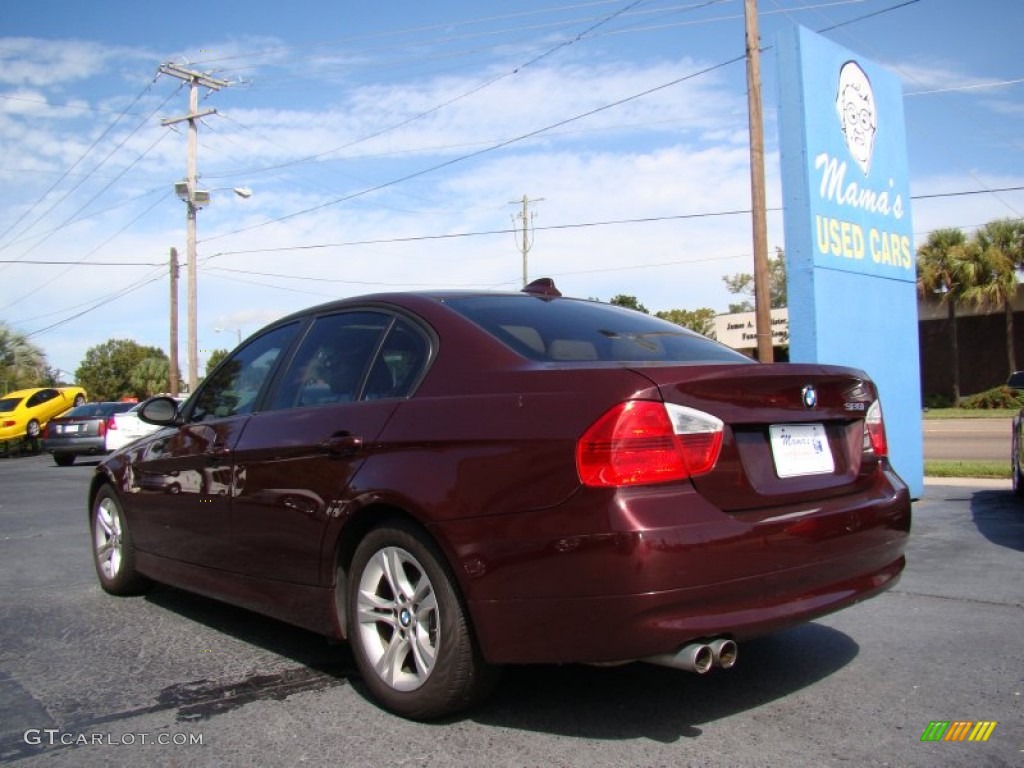 2008 3 Series 328i Sedan - Barbera Red Metallic / Beige photo #6