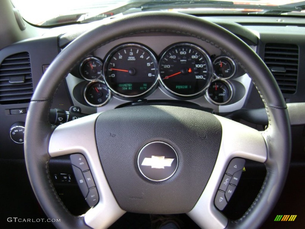 2012 Chevrolet Silverado 2500HD LT Crew Cab 4x4 Ebony Steering Wheel Photo #70868033