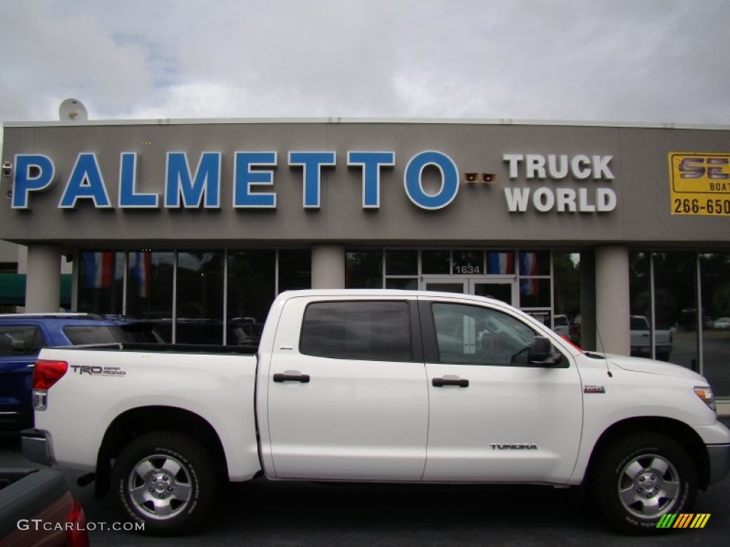 2010 Tundra TRD CrewMax 4x4 - Super White / Graphite Gray photo #1