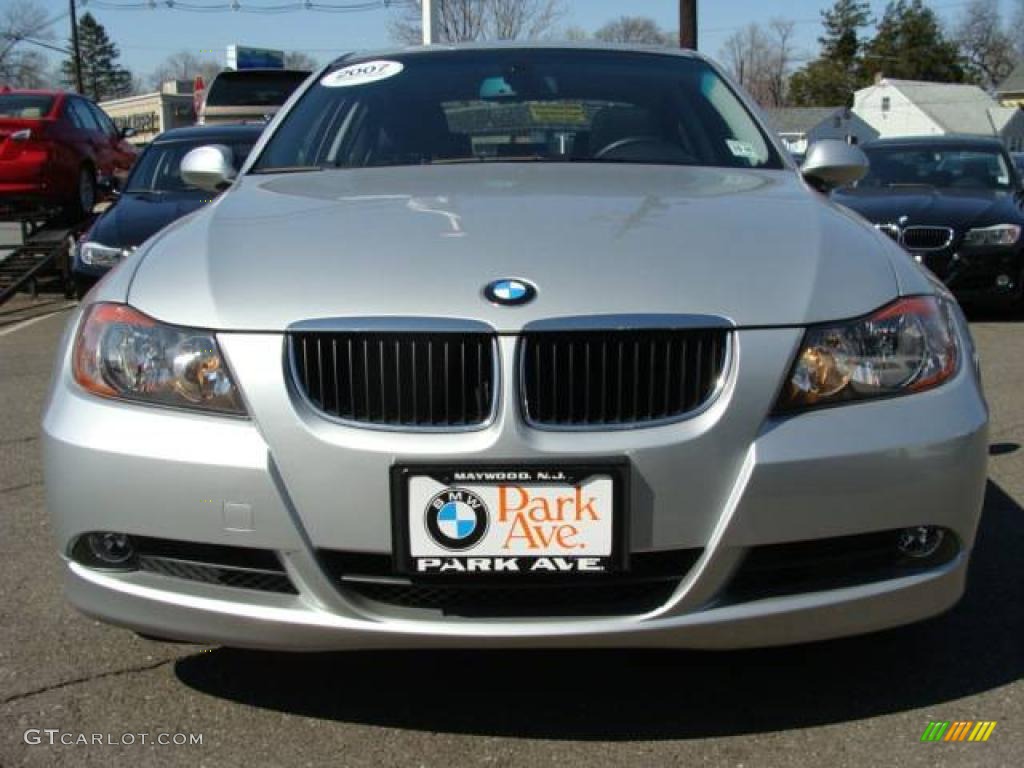 2007 3 Series 328i Sedan - Titanium Silver Metallic / Black photo #3