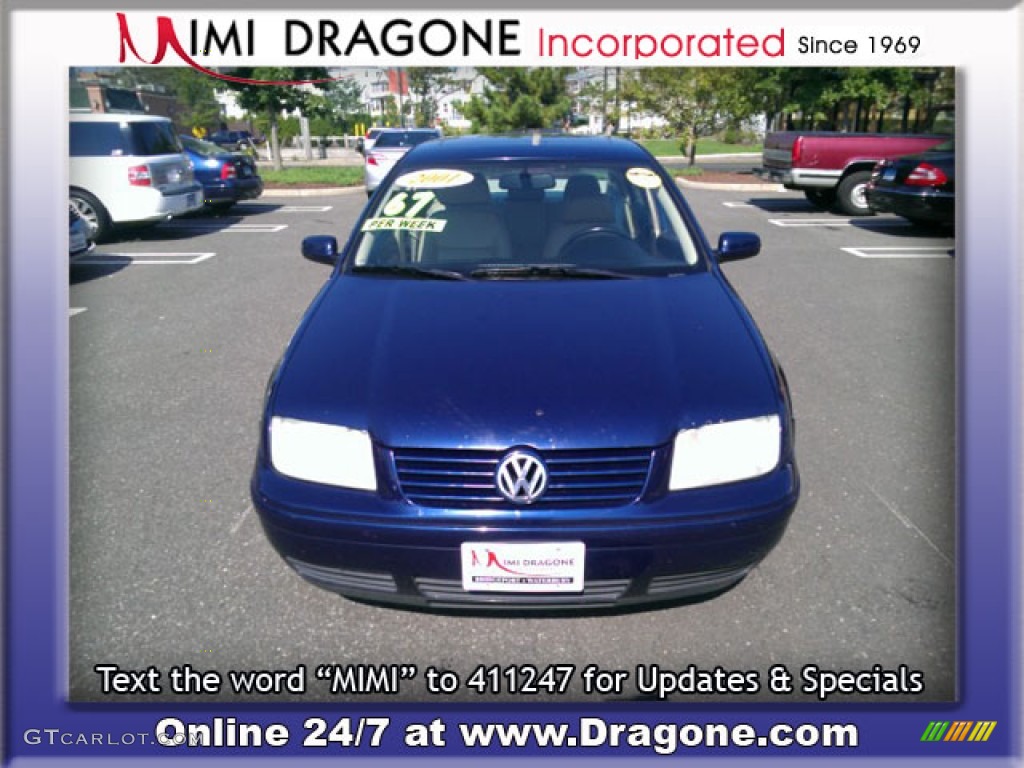 2001 Jetta GLX VR6 Sedan - Galactic Blue / Beige photo #2