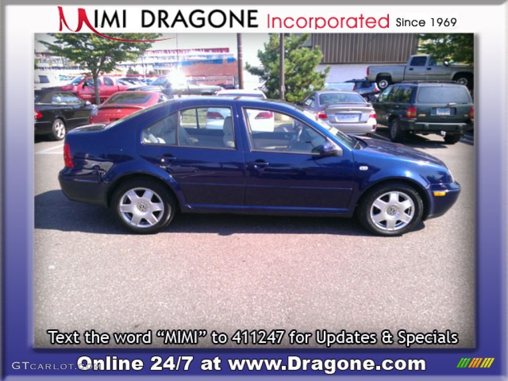 2001 Jetta GLX VR6 Sedan - Galactic Blue / Beige photo #3