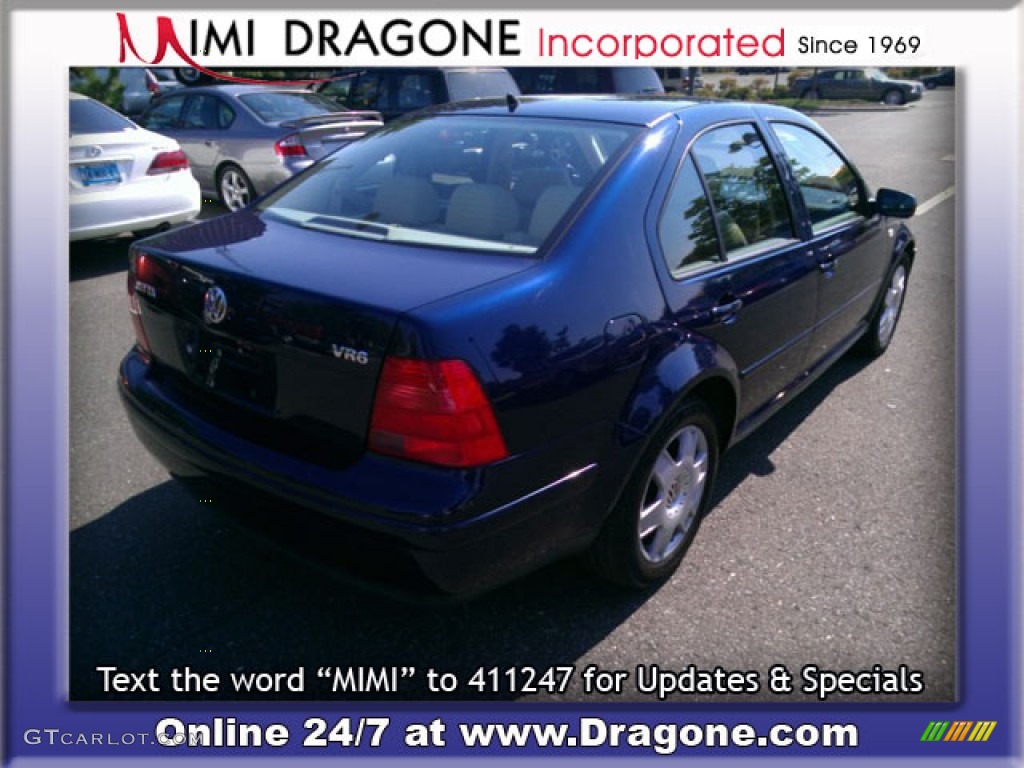 2001 Jetta GLX VR6 Sedan - Galactic Blue / Beige photo #4