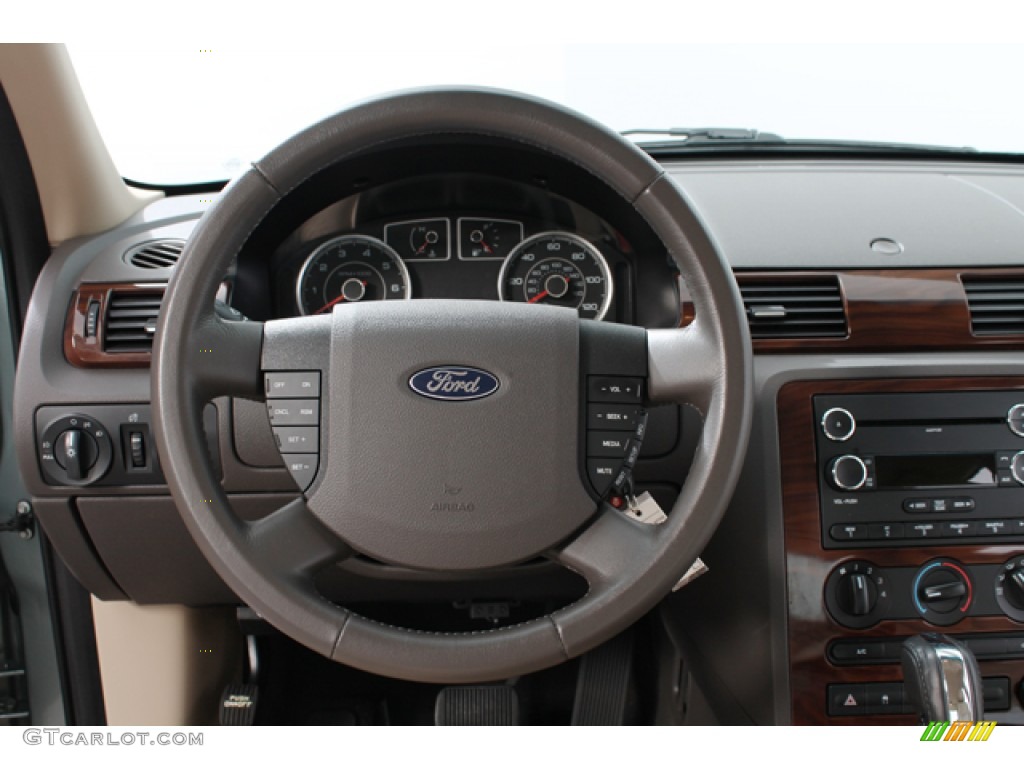 2008 Ford Taurus SEL Medium Light Stone Steering Wheel Photo #70872661