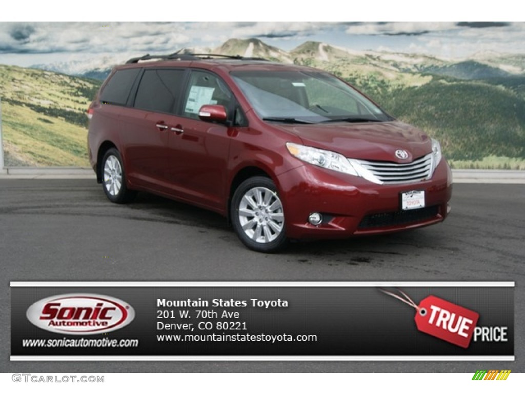 2013 Sienna Limited AWD - Salsa Red Pearl / Bisque photo #1