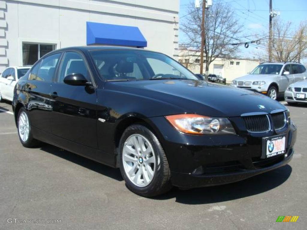 2007 3 Series 328xi Sedan - Jet Black / Black photo #2