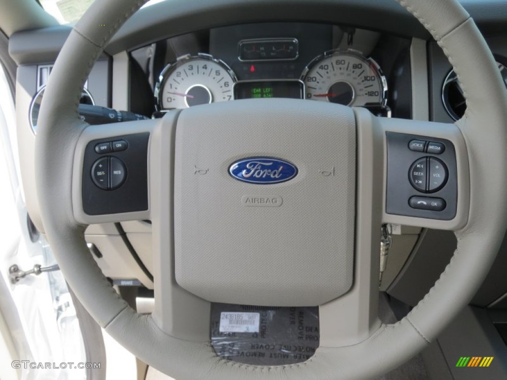 2013 Ford Expedition XLT Stone Steering Wheel Photo #70880101
