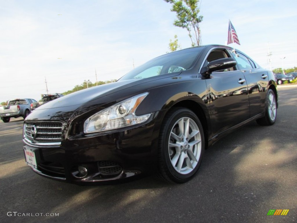 2010 Maxima 3.5 SV - Crimson Black / Caffe Latte photo #1