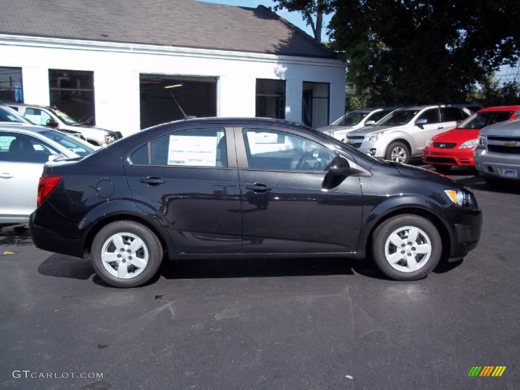 Black Granite Metallic 2013 Chevrolet Sonic LS Sedan Exterior Photo #70882252