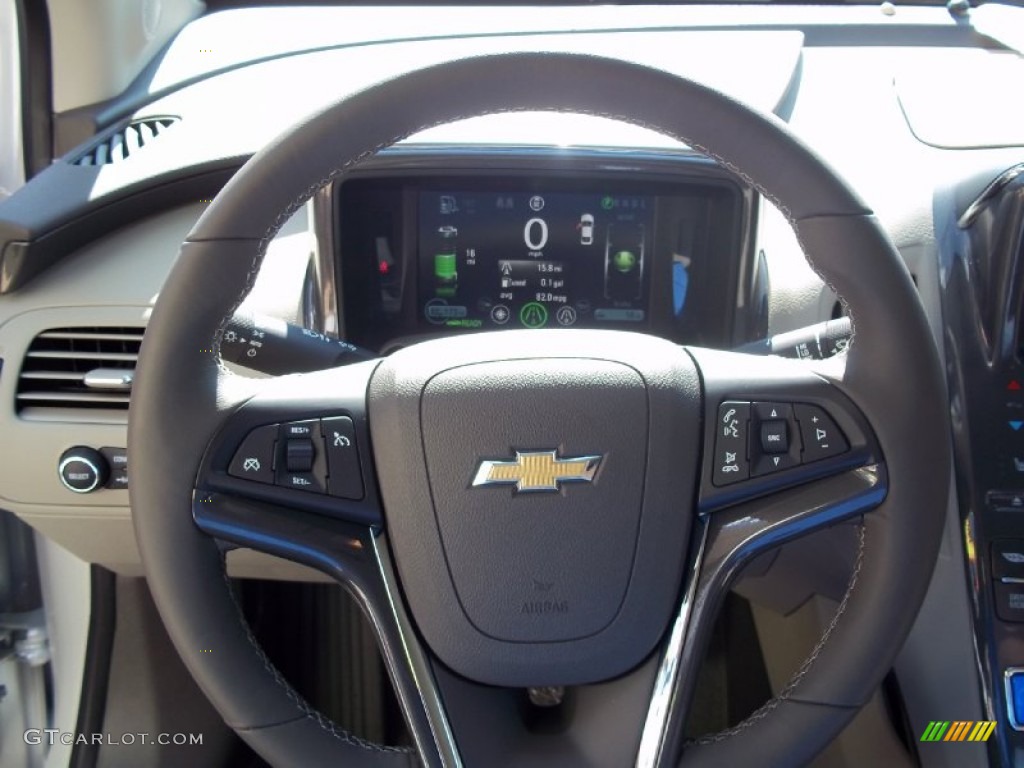 2013 Chevrolet Volt Standard Volt Model Pebble Beige/Dark Accents Steering Wheel Photo #70882414