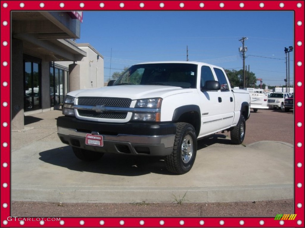 2003 Silverado 2500HD LS Crew Cab 4x4 - Summit White / Dark Charcoal photo #1