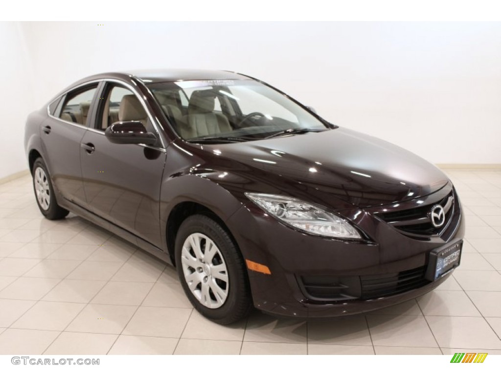 2010 MAZDA6 i Sport Sedan - Black Cherry Metallic / Beige photo #1