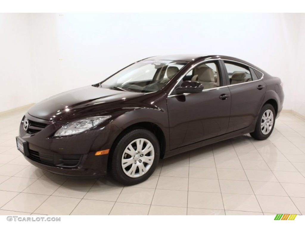 2010 MAZDA6 i Sport Sedan - Black Cherry Metallic / Beige photo #3
