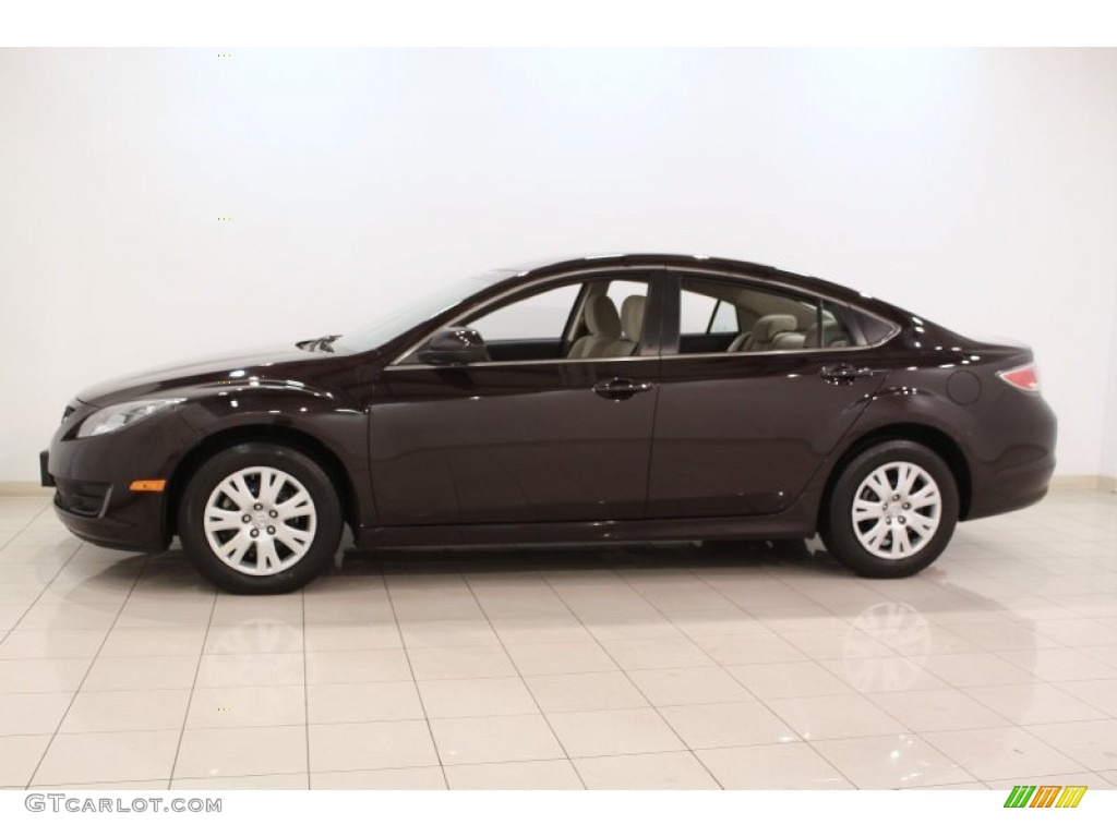 2010 MAZDA6 i Sport Sedan - Black Cherry Metallic / Beige photo #4
