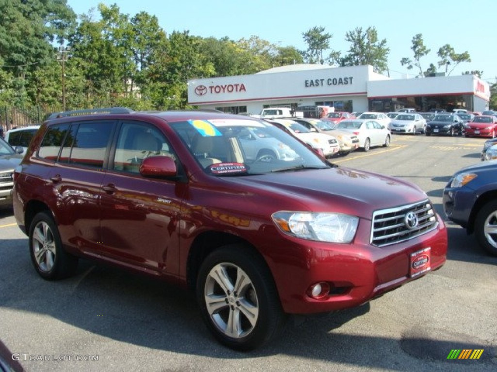 2009 Highlander Sport 4WD - Salsa Red Pearl / Sand Beige photo #1