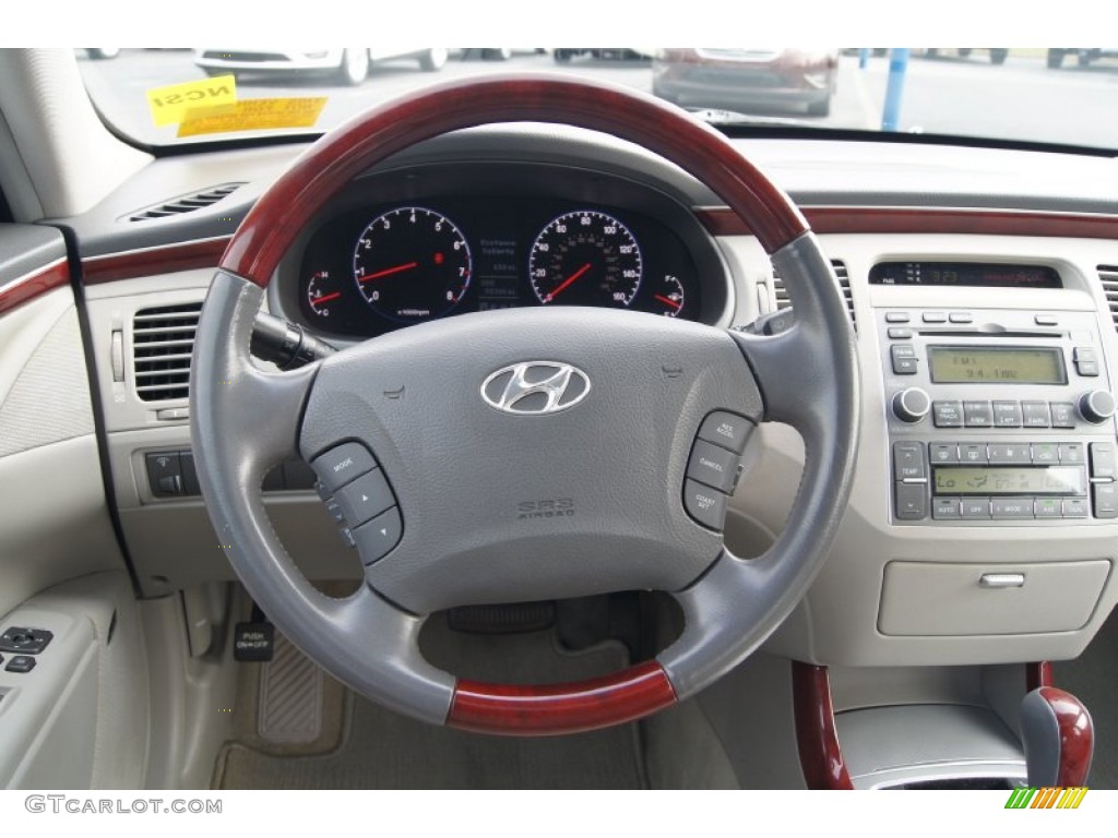 2007 Hyundai Azera Limited Beige Steering Wheel Photo #70887856