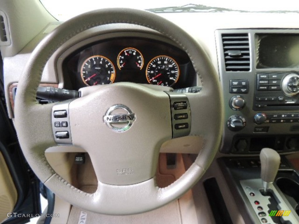 2011 Nissan Armada Platinum 4WD Almond Steering Wheel Photo #70891776