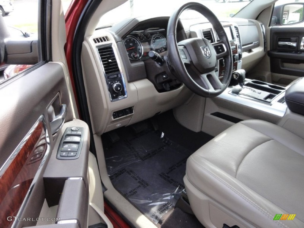 2011 Ram 1500 Laramie Quad Cab 4x4 - Deep Cherry Red Crystal Pearl / Light Pebble Beige/Bark Brown photo #11