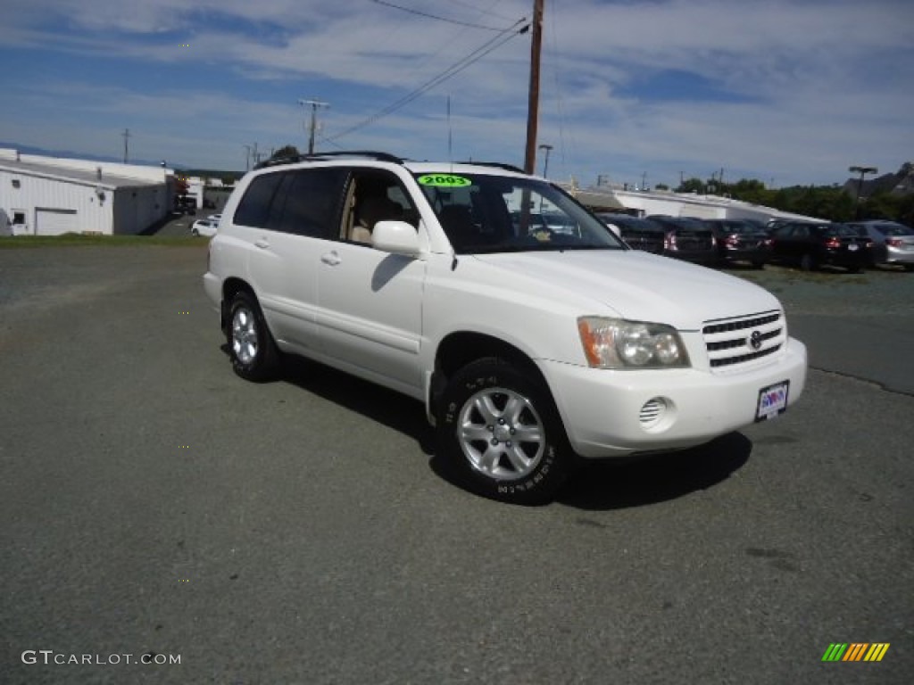 2003 Highlander V6 - Super White / Charcoal photo #1