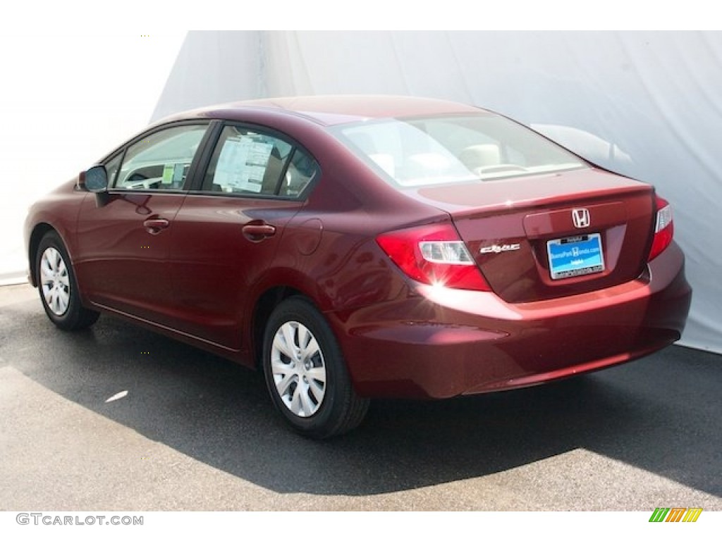 2012 Civic LX Sedan - Rallye Red / Beige photo #5