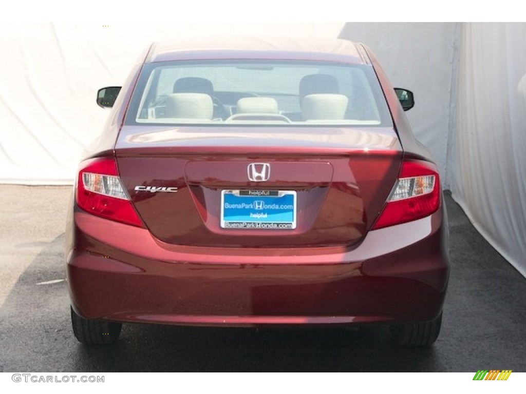 2012 Civic LX Sedan - Rallye Red / Beige photo #6