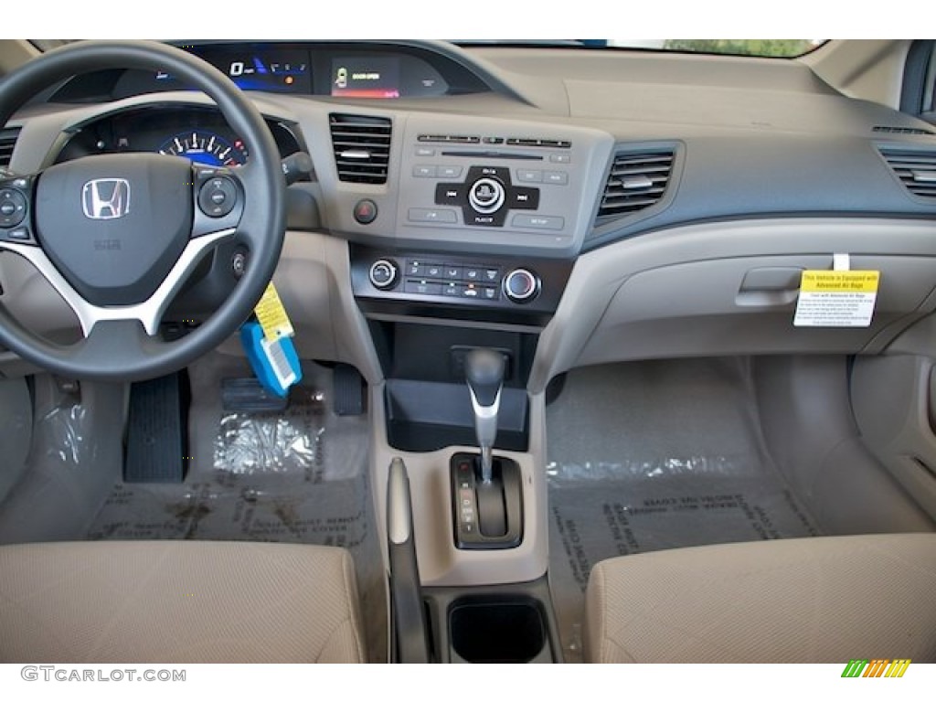 2012 Civic LX Sedan - Rallye Red / Beige photo #13