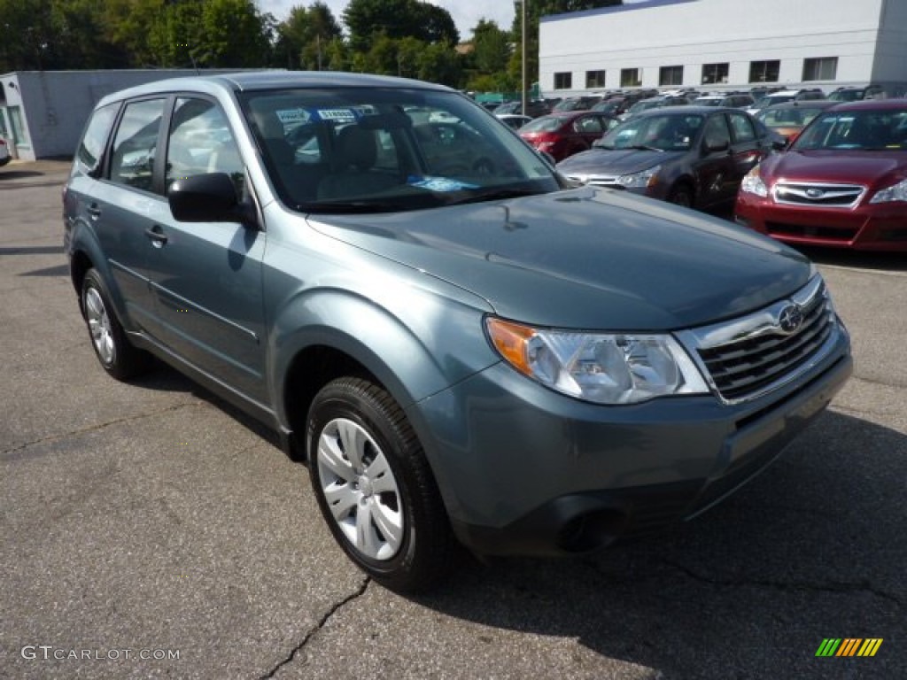 2009 Forester 2.5 X - Sage Green Metallic / Platinum photo #1