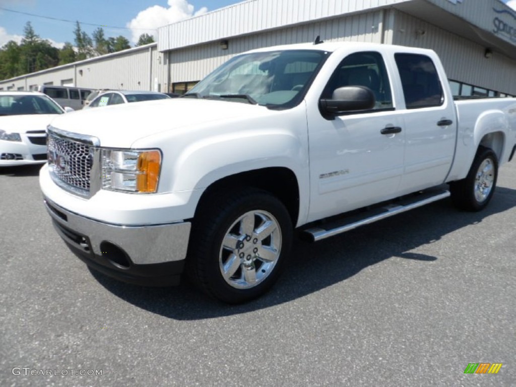 2013 Sierra 1500 SLE Crew Cab 4x4 - Summit White / Light Titanium/Dark Titanium photo #4