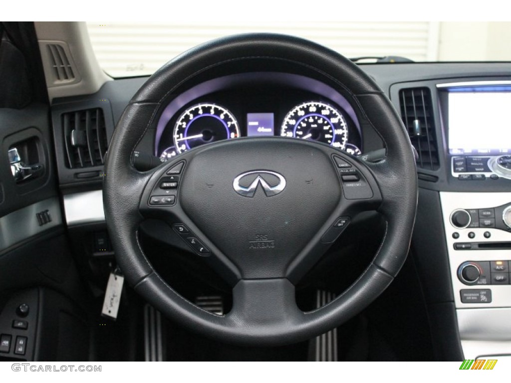 2010 Infiniti G 37 S Sport Convertible Graphite Steering Wheel Photo #70900198