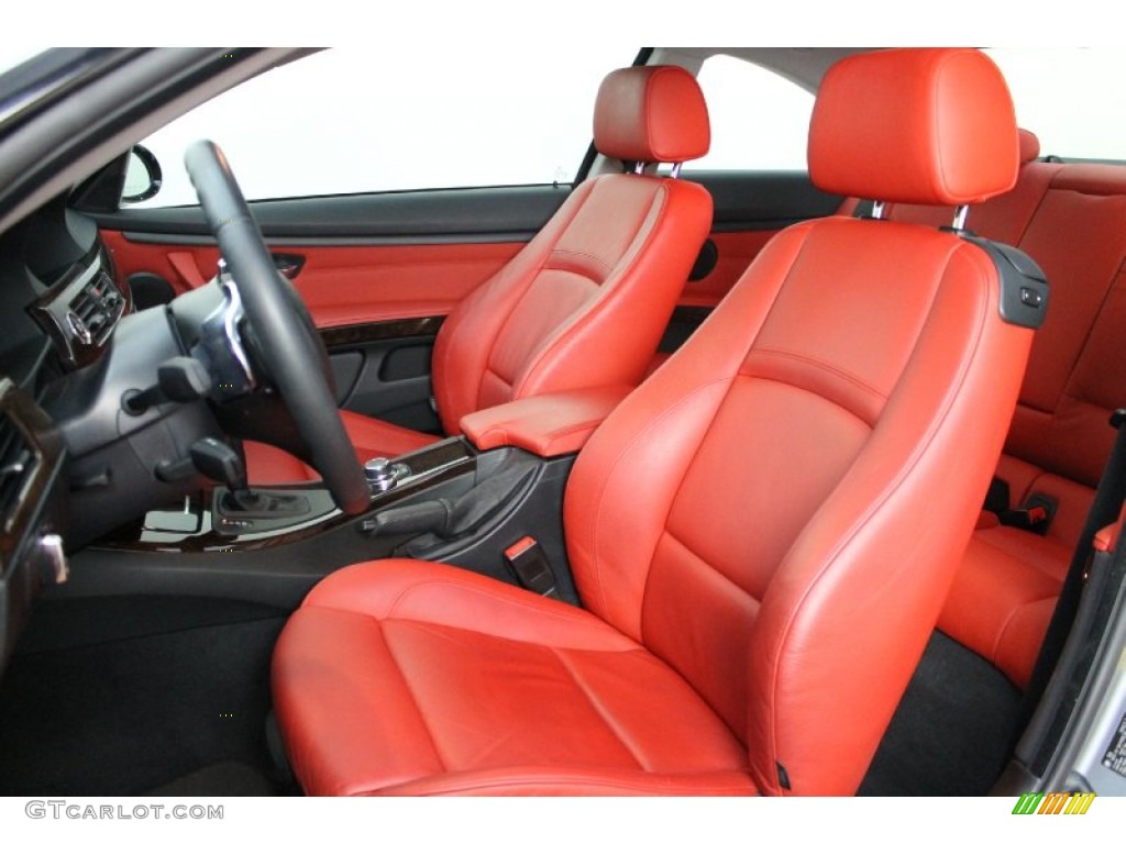 2009 3 Series 335i Coupe - Space Grey Metallic / Coral Red/Black Dakota Leather photo #17