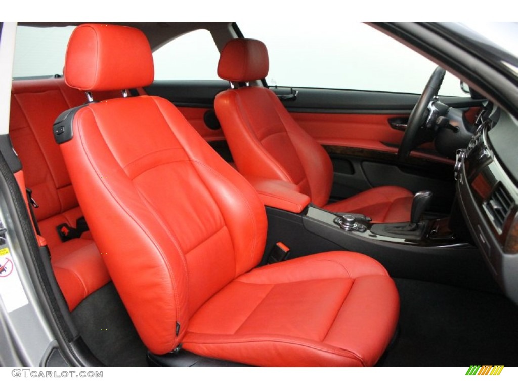 2009 3 Series 335i Coupe - Space Grey Metallic / Coral Red/Black Dakota Leather photo #18