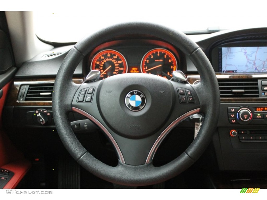 2009 3 Series 335i Coupe - Space Grey Metallic / Coral Red/Black Dakota Leather photo #30